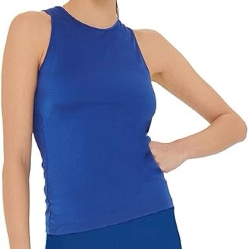 NWT Wolford The Workout Top Dazzling Blue Shiny Technical Fabric S
